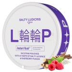 Pouch-uri (snus) cu nicotina sub forma de pliculete de tarie slab spre mediu cu aroma de licorice sarat si zmeura marca Loop Salty Ludicris
